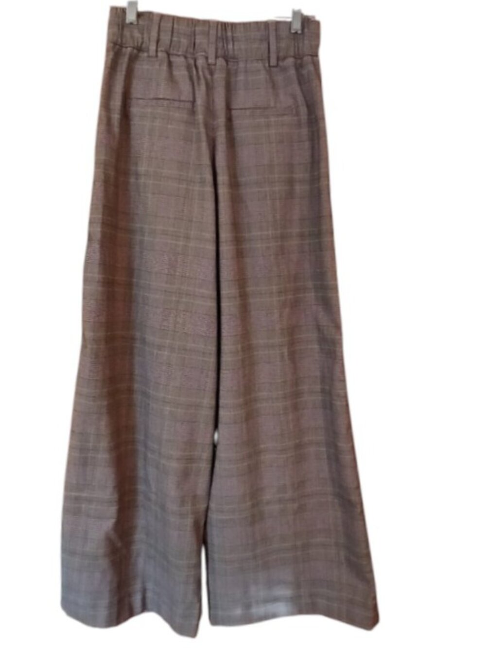 Banana Republic Brown/Tan Plaid Wide Leg Dress Trousers - Like New - Picture 4 of 11